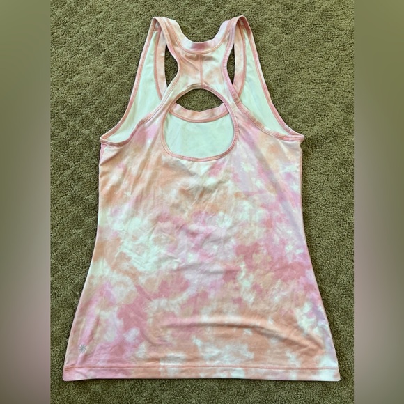 EUC Athleta Women's Size Small Nitro Pink Tie Dye Back Cutout Racerback Tank Top - Picture 3 of 3